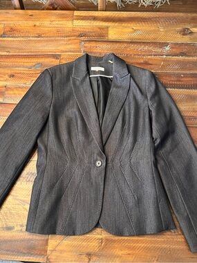 Calvin Klein Charcoal Gray Single-Button Tailored Blazer